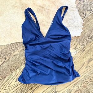 Draper James Blue Scalloped Swimsuit